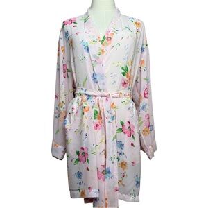 Vintage 1998 Victoria’s Secret Pastel Pink Watercolor Floral Robe O/S